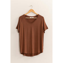 Short Sleeve V Neck HYFVE Top: Taupe