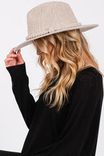 Chenille Pattern and Braided Band Winter Fedora: Beige