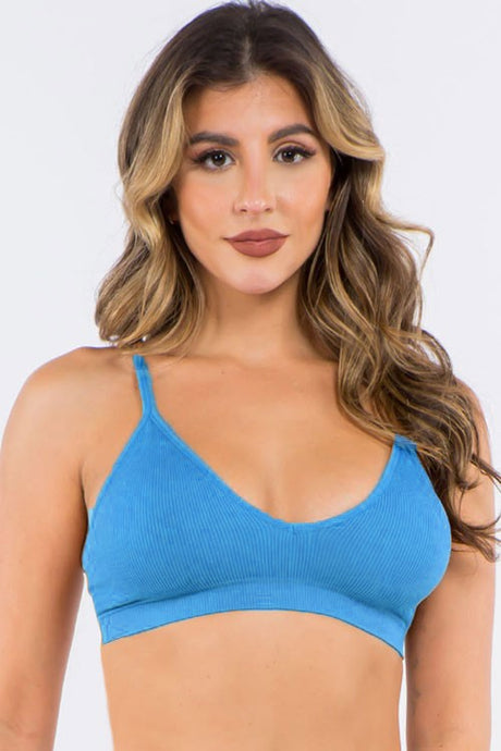 Aqua Ribbed Seamless Bralette 2/7/25 9583