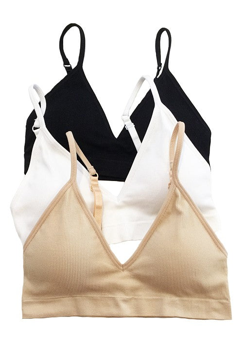 Beige Ribbed Seamless Bralette 2/7/25 9584