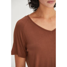 Short Sleeve V Neck HYFVE Top: Taupe