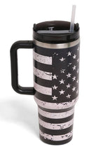 American Flag 40oz Handle Tumbler: Navy/Red