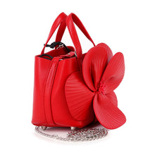 Silver Raised Flower Petite Hand Tote