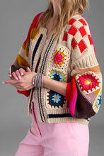 Square Checkered Multi Pattern SAACHI Cardigan