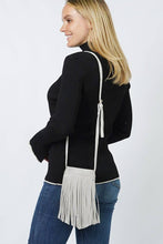 Fringe Mini Crossbody Bag: Black