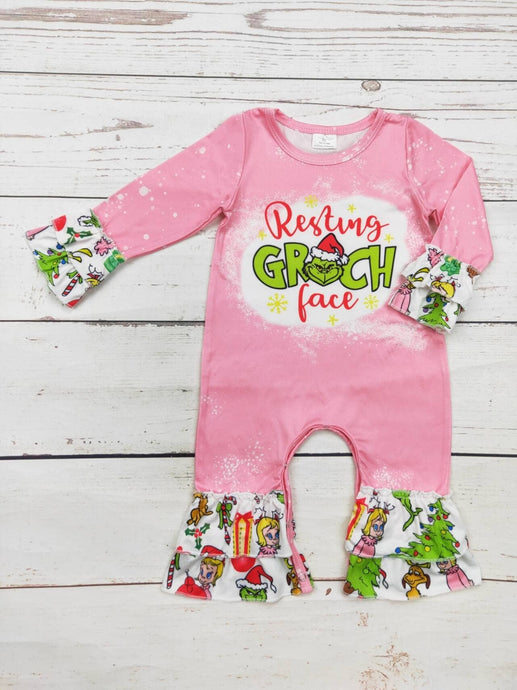 Baby Pink Grinch Romper