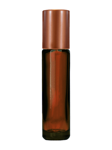 Cylinder Amber Glass Bottle - 9ml: Matte Copper