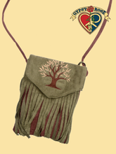 Vegan Chic Pseudo Suede Fringe Sacred Tree 2 Pocket Bag