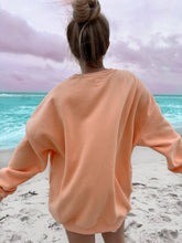 Sunkissedcoconut Embroider Sweatshirt: Sherbet Orange