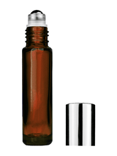 Cylinder Amber Glass Bottle- 9ml: Shiny Black