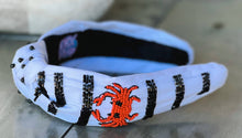 Preppy Striped Crab Seed Bead Front Knot Headband