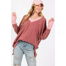 Mineral Wash Stripe Long Sleeve Sage + Fig Top: Mulberry