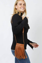 Fringe Mini Crossbody Bag: Black