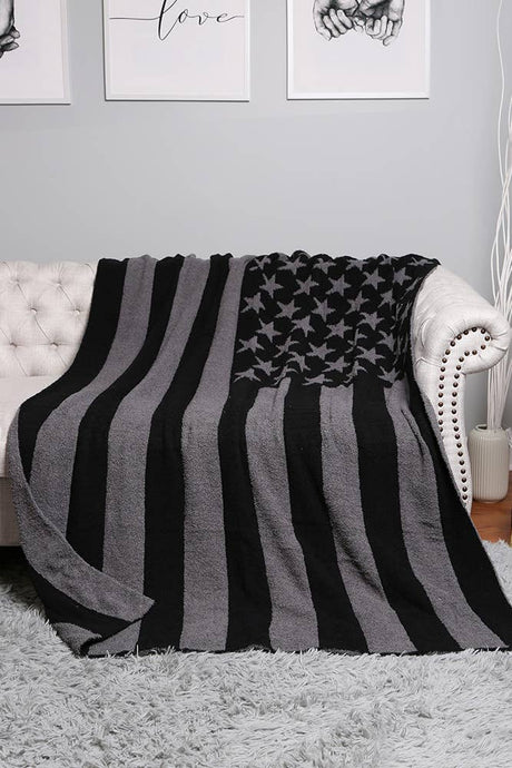 American Flag Reversible Throw Winter Blanket