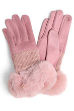 Solid Faux Fur Cuffs Gloves