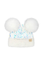 C.C Baby Sequin Fur Pom Pom Beanie: Black