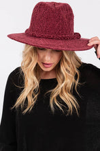 Chenille Pattern and Braided Band Winter Fedora: Beige