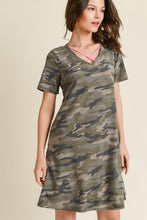 Army Green Camo Crisscross V Neck Dress 12/28/24 9399