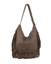 Fringe Tassel Shoulder Handbag Purse JY-0391: Taupe