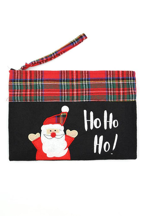 HO HO HO Santa Christmas Holiday Pouch