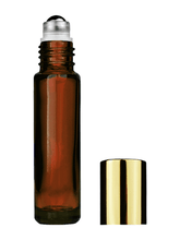 Cylinder Amber Glass Bottle- 9ml: Shiny Black