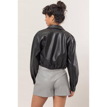 Cropped Faux Leather HYFVE Jacket: Black