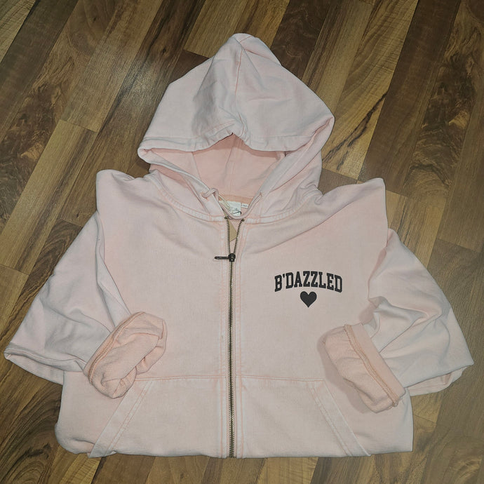 Bdazzled Mineral Zipper Hoodie: Urban Pink