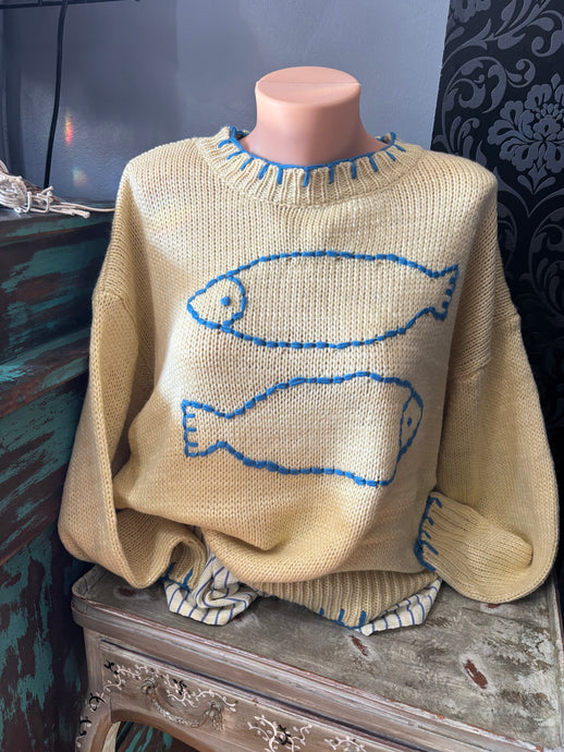 Butter Fish Stitching Hem Bailey Rose Sweater 1/8/25 9437