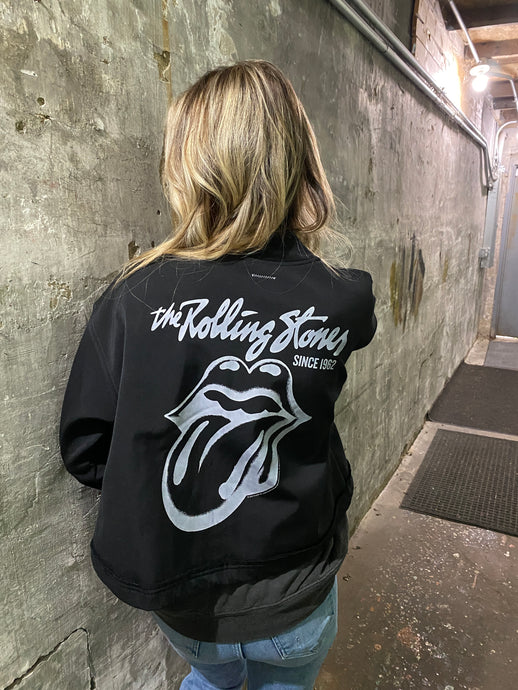 Black The Rolling Stones Varsity Jacket