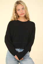 Oversized Casual Knit Top: Black