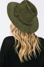 Chenille Pattern and Braided Band Winter Fedora: Beige