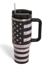 American Flag 40oz Handle Tumbler: Navy/Red