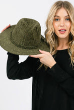 Chenille Pattern and Braided Band Winter Fedora: Beige