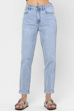 High Rise Mom Crop Skinny with Cuff: Light Denim