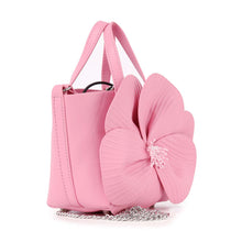 Pink Raised Flower Petite Hand Tote