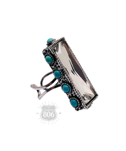 Rhinestone rectangle ring: AB