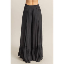 Black High-Waist Ruffle Flared Wide Leg HYFVE Pants