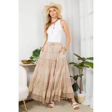 Oats 7 Tiered Crinkle Lace Patchwork Skirt
