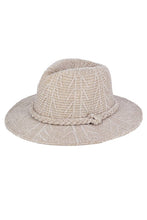 Chenille Pattern and Braided Band Winter Fedora: Beige