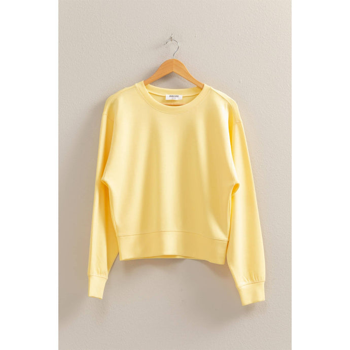 Relaxed Long Sleeve HYFVE Sweatshirt: Creamy Yellow