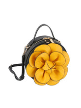 Raised Flower Petite Handbag: Orange