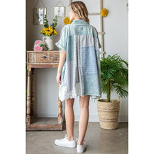 Blue Mixed Oli+Hali Shirt Dress