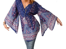 Plumage Parade Angelic Flare Sleeve Blouse: Navy Blue