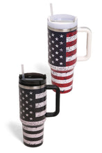 American Flag 40oz Handle Tumbler: Navy/Red