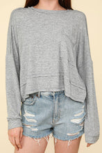 Oversized Casual Knit Top: Heather Grey