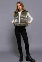 High Neck Zip Up Vest: Olive