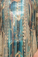 Taupe Turquoise All Lace Sheer Cardigan