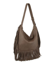 Fringe Tassel Shoulder Handbag Purse JY-0391: Taupe