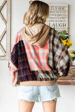 Plaid Patchwork Zip Up Oli&Hali Jacket: Beige Combo