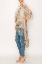 Turquoise Multi All Lace Origami Duster